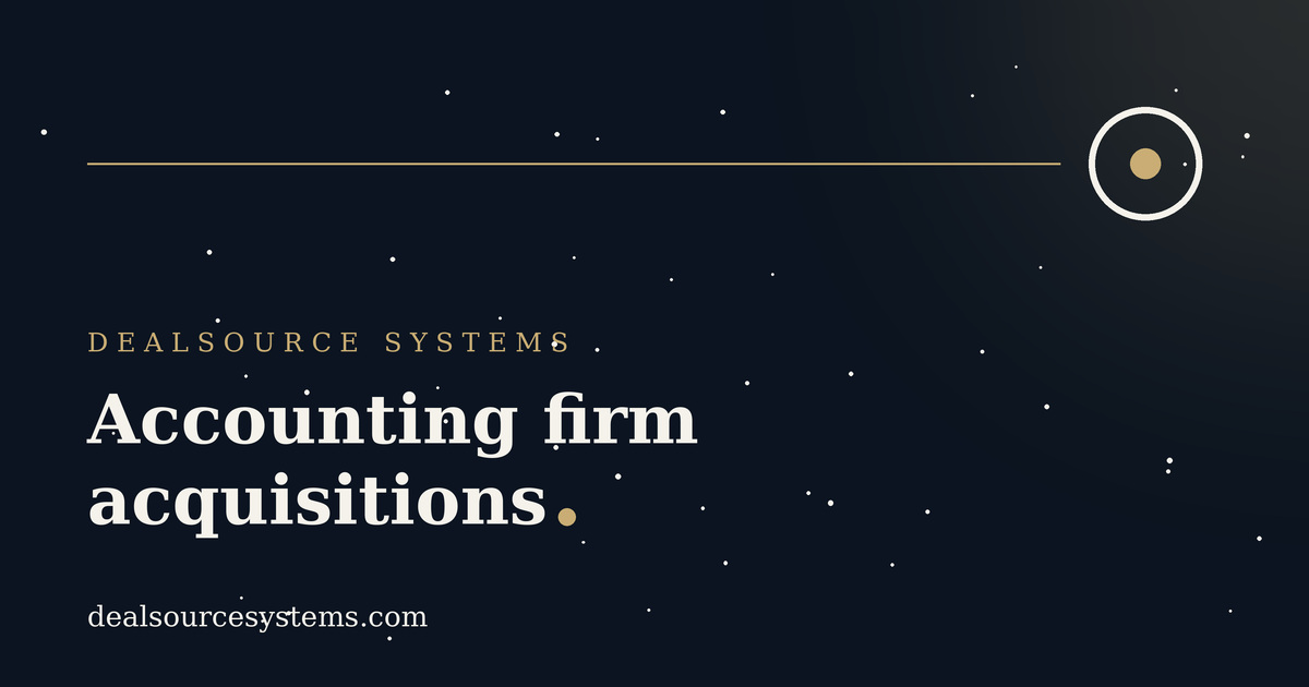 Accounting firm acquisitions: a sourcing guide