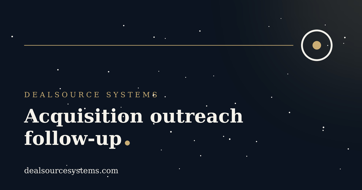 Acquisition outreach follow-up: what the data says