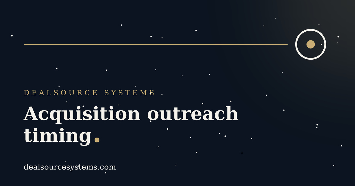 Acquisition outreach timing: the data on when to send