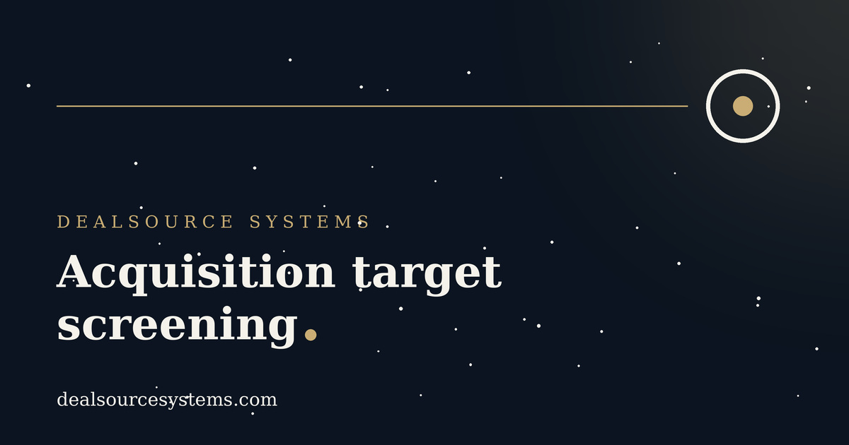 Acquisition target screening: a PE framework
