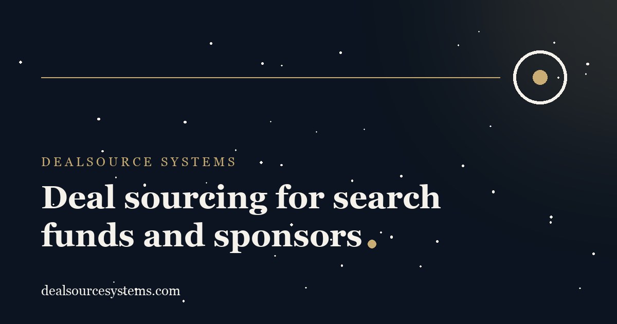 Deal sourcing for search funds and sponsors