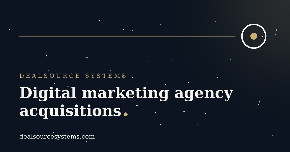 Digital marketing agency acquisitions: PE guide