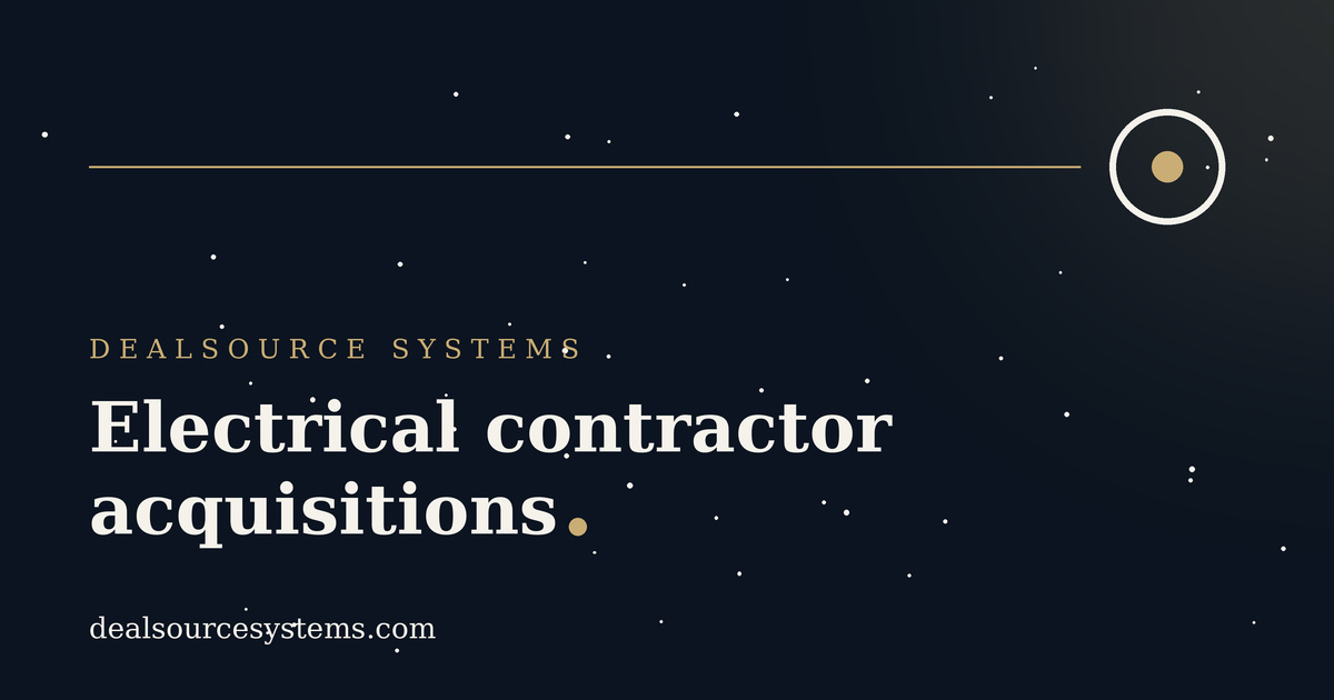 Electrical contractor acquisitions: a sourcing guide
