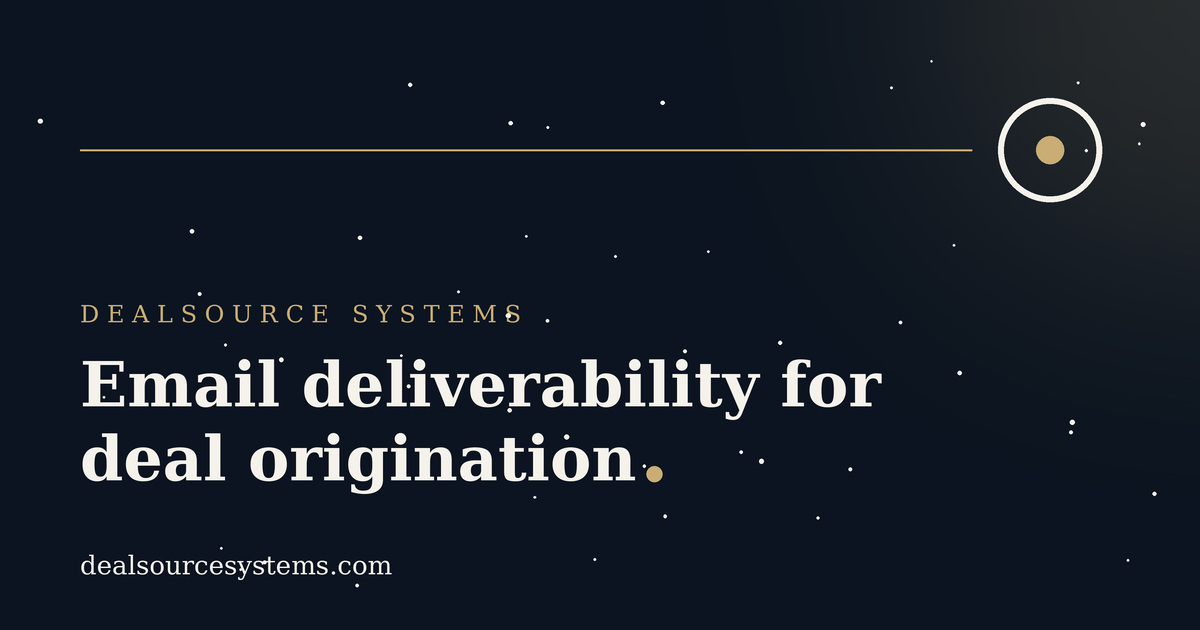 Email deliverability for deal origination: the data