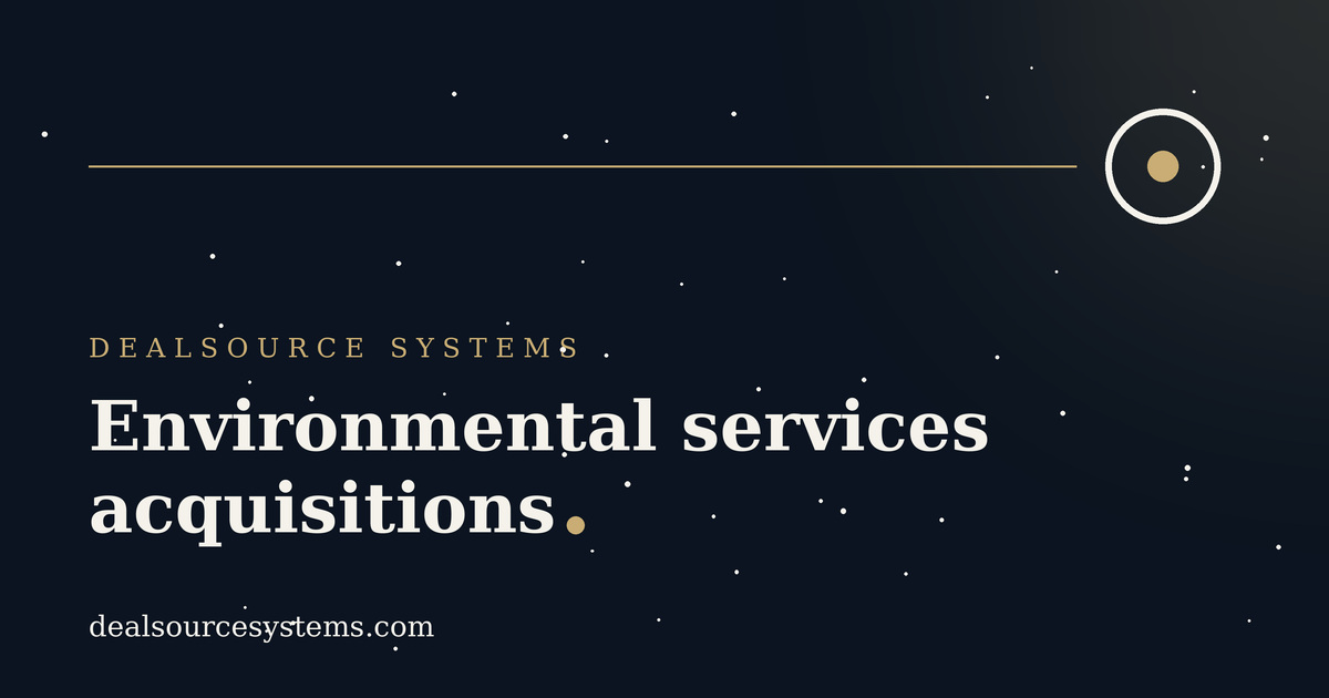 Environmental services acquisitions: a PE guide