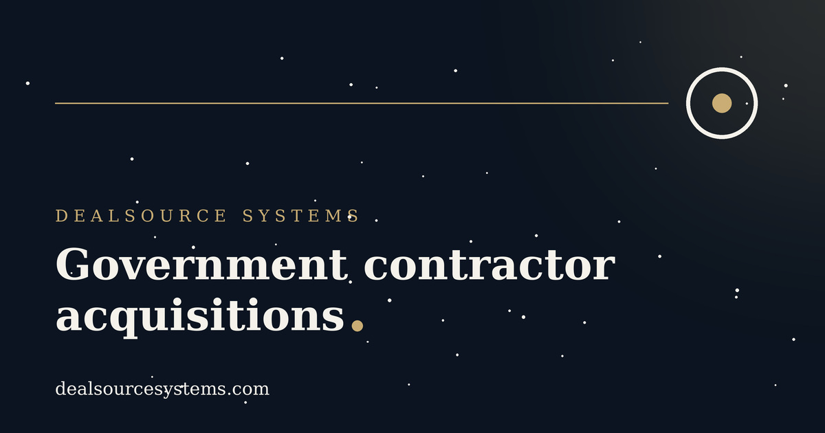 Government contractor acquisitions: a PE guide