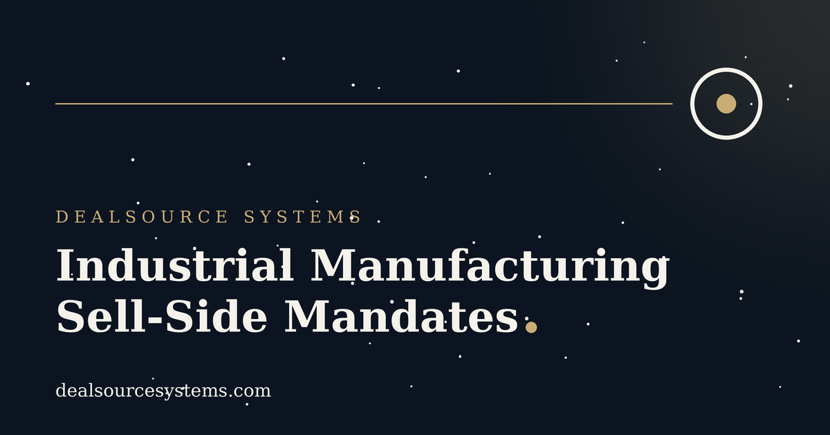Industrial Manufacturing Sell-Side Mandates: Who Replies