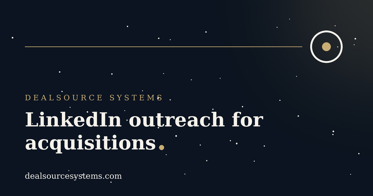 LinkedIn outreach for acquisitions: the data
