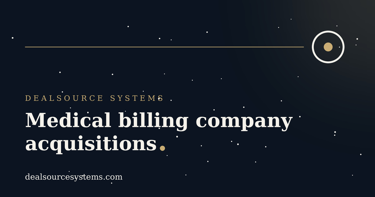 Medical billing company acquisitions: a sourcing guide