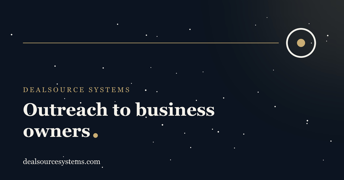Outreach to business owners: an M&A playbook