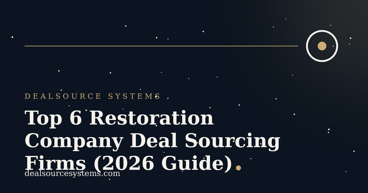 Restoration Company Deal Sourcing Firms: 6 Best for 2026