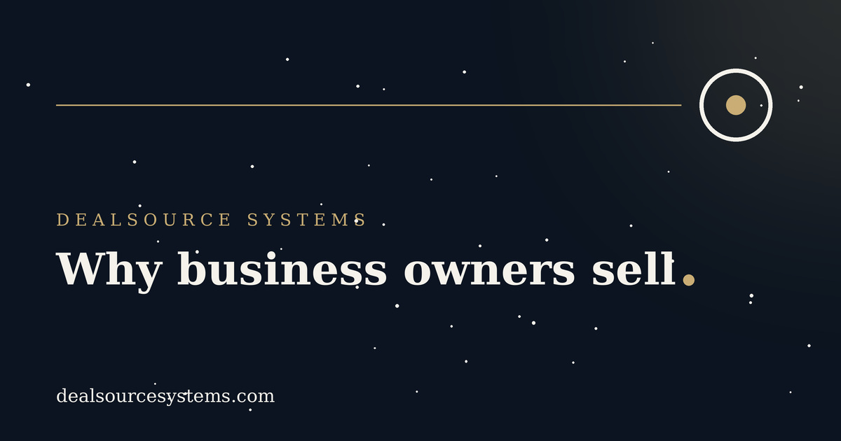 Why business owners sell: M&A motivation types